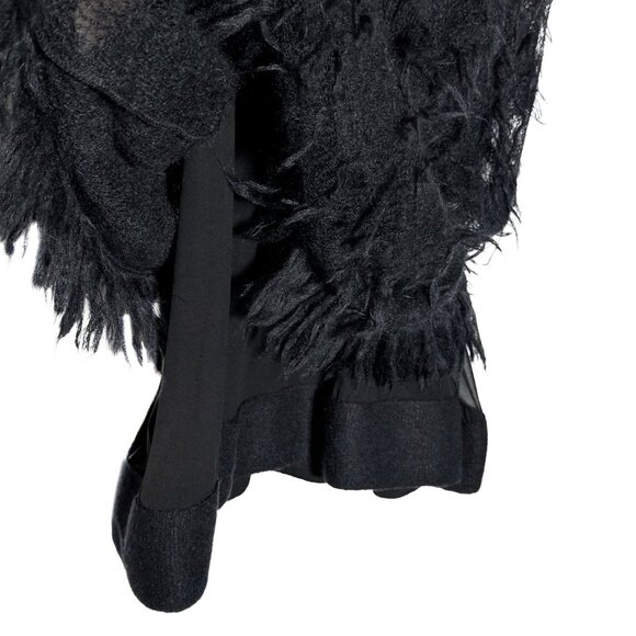 Chanel FW09 Black Mohair Blend Shift Dress w/ Fringed Shawl - Picture 6 of 12